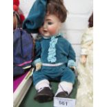 K & R Simon & Halbig boy doll, height 52cms. Estimate £100-150.