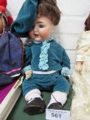 K & R Simon & Halbig boy doll, height 52cms. Estimate £100-150.