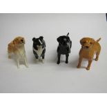 4 Beswick dogs: Golden Retriever, Black Labrador, yellow Labrador & English Sheepdog