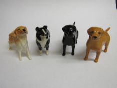 4 Beswick dogs: Golden Retriever, Black Labrador, yellow Labrador & English Sheepdog