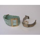 Lady's wristwatch with blue strap & Fossil lady's slide-out watch with spare links. Estimate £10-