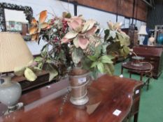 Artificial flower display in vase. Estimate £10-15.