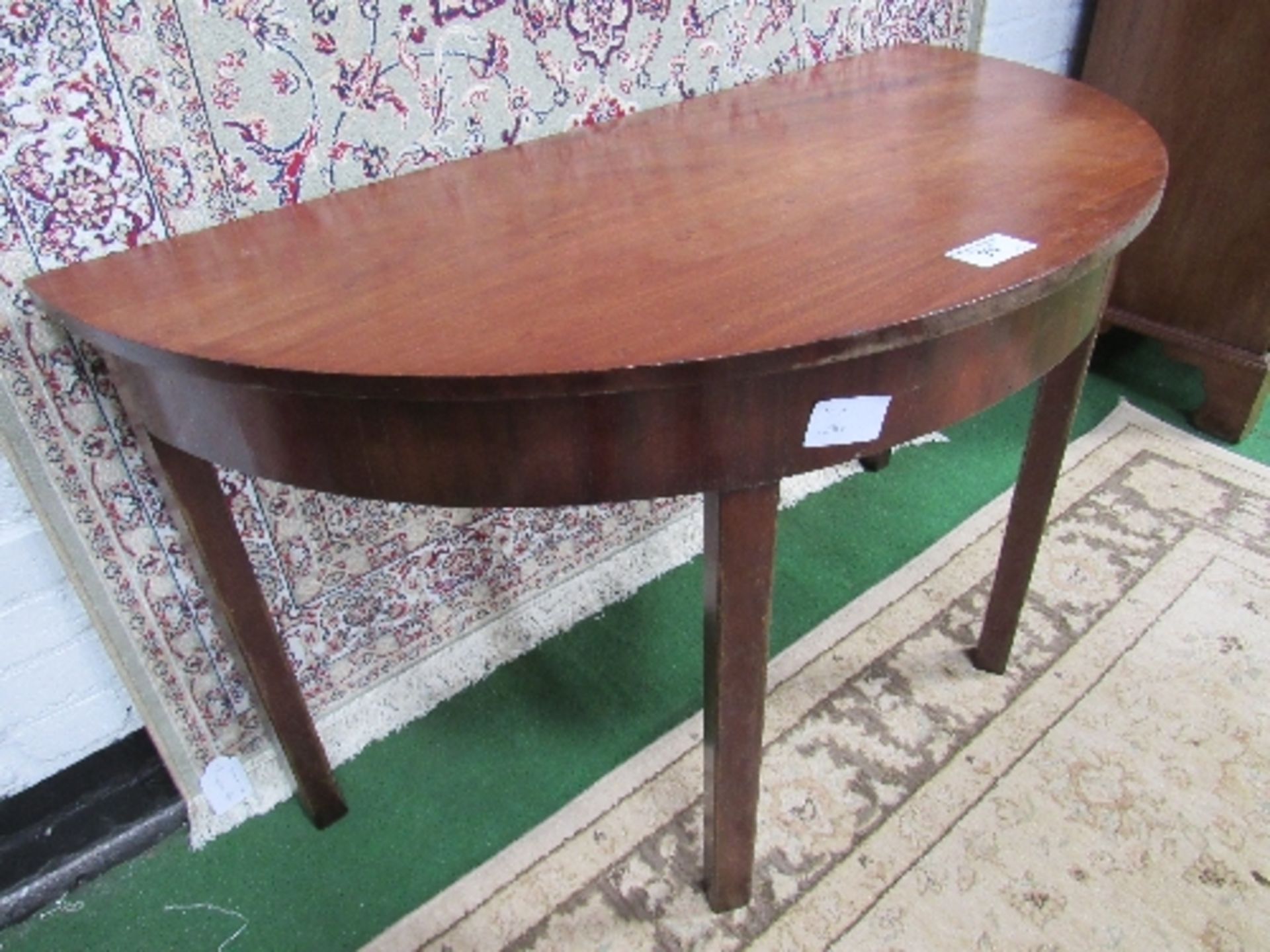 2 Georgian mahogany demi-lune console tables, (fit together to make a circular table), 120cms - Image 3 of 3