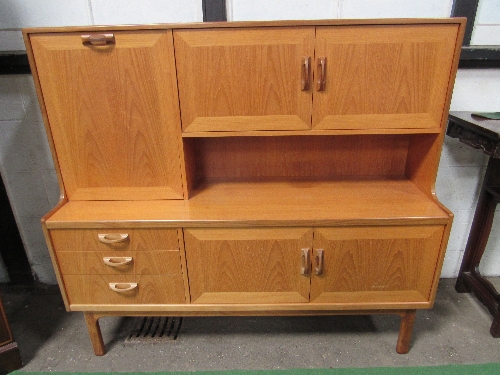 Hardwood 1960's display cabinet, 160cms x 46cms x 145cms. Estimate £40-60. - Image 2 of 3