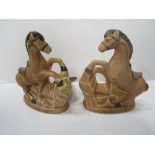 Pair of Sylvac stylised rearing horses. Estimate £15-25.