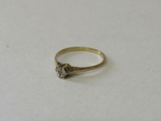 9ct gold solitaire diamond chip ring, size L. Estimate £20-30.