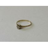 9ct gold solitaire diamond chip ring, size L. Estimate £20-30.