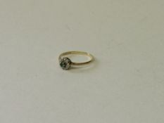 9ct gold, emerald & diamond ring, size M. Estimate £20-30.
