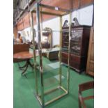 Chrome & brass Etagere by Renato Zevi with 5 smoked glass shelves, 76cms x 37cms x 200cms.