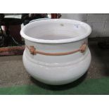 Large ceramic pot, 40cms diameter, 35cms height. Estimate £25-35
