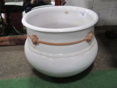 Large ceramic pot, 40cms diameter, 35cms height. Estimate £25-35