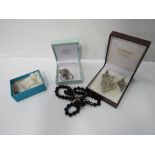 Qty of boxed silver & modern costume jewellery. Estimate £20-30.