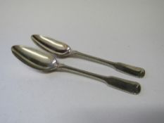 A pair of German silver serving spoons, wt 4.0ozt. Estimate £40-60.