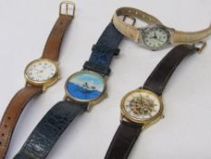 4 quartz wristwatches. Estimate £10-15.