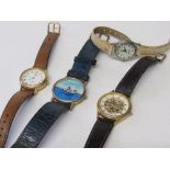 4 quartz wristwatches. Estimate £10-15.