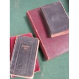 Leather bindings of English Poets, 4 books, all full leather bound of The Works of Walter Scott,