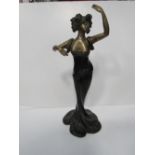 Art Nouveau style bronze figure of a woman dancing, signed Bonnefon, 42cms height. Estimate £100-