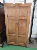 Heals oak panel wardrobe with fitted interior, 91cms x 52cms x 170cms. Estimate £50-80.