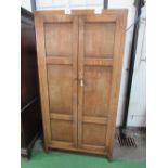 Heals oak panel wardrobe with fitted interior, 91cms x 52cms x 170cms. Estimate £50-80.