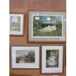 Limited edition print of Muscovy Ducks by Sheila Horton & 3 framed & glazed prints of view of Oxford