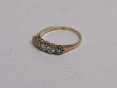 9ct 5 stone half eternity diamond ring, size 0 1/2. Estimate £135-150.