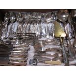 Large qty of French silver plated flatware. Estimate £30-40.
