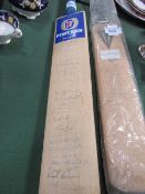 Cricket bat signed by members of the Surrey County Cricket Club including Alec Stewart