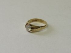 9ct gold & clear stone solitaire ring, size O. Estimate £70-80.