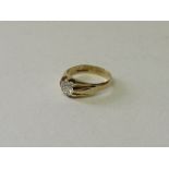 9ct gold & clear stone solitaire ring, size O. Estimate £70-80.