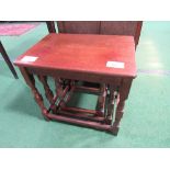 Oak nest of 3 tables. Estimate £10-20.