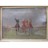 Oilograph on canvas 'The Marquis Wins', in gilt frame, a/f. Estimate £10-20.