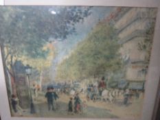 Framed & glazed lady by a stream by Wendel & Renoir Pinot Boulevard Street in Spire. Estimate £10-