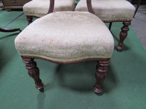 3 upholstered seat mahogany dining chairs. Estimate £30-50. - Image 4 of 4