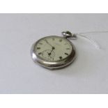 Silver coloured case Omega pocket watch from Ollivant & Botsford, Manchester, going order.