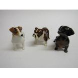 3 Beswick dogs: Jack Russell, Dachshund & Bulldog