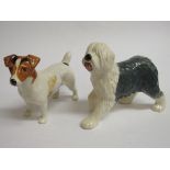 Large Beswick Jack Russell & Old English Sheep dog