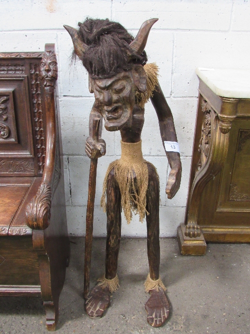 Wooden African figure, height approx 107cms. Estimate £20-30.