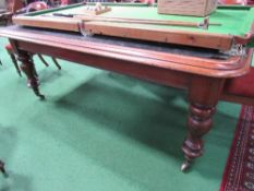 Mahogany library table with leather inset & 3 frieze drawers to one side, 196cms x 127cms x 75cms.