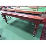 Mahogany library table with leather inset & 3 frieze drawers to one side, 196cms x 127cms x 75cms.