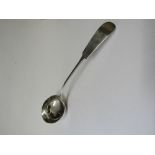 Large silver ladle, Glasgow 1847 by John Murray, wt 9.0ozt & length 37cms. Estimate £150-200.