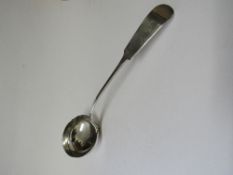 Large silver ladle, Glasgow 1847 by John Murray, wt 9.0ozt & length 37cms. Estimate £150-200.