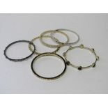 6 various Fiorelli bangles. Estimate £20-30.