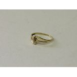 9ct gold diamond chip ring, size N. Estimate £20-30.