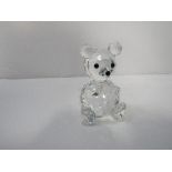 Large 7cms Swarovski crystal glass teddy bear. Estimate £20-30.