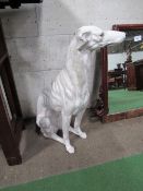 Italian ceramic figure of a seated greyhound (head has been repaired), height 83cms. Estimate £80-