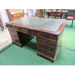 Mahogany sciver top desk, 152cms x 92cms x 31cms. Estimate £30-50.