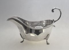 Mappin & Webb silver sauce boat, 1911. Estimate £50-60.