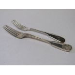 Victorian silver fork, London 1856, wt 3.0ozt & silver fork, marked Henniger 80 wt 1.35ozt. Estimate