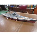 Model of the German battleship ‘Bismark’. Estimate £80-100.