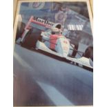 Framed & glazed picture of Ayrton Senna at his final victory, Australian Grand Prix, limited edition